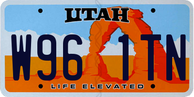 UT license plate W961TN