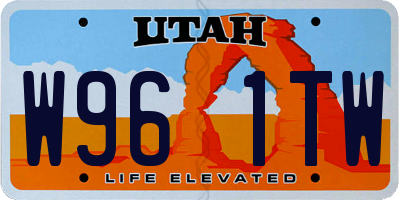 UT license plate W961TW