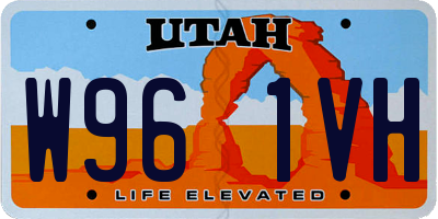UT license plate W961VH