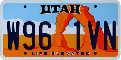 UT license plate W961VN