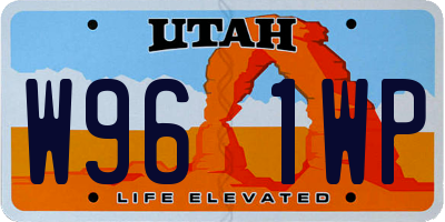 UT license plate W961WP