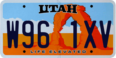 UT license plate W961XV