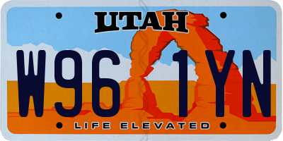 UT license plate W961YN