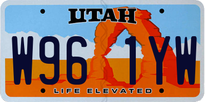 UT license plate W961YW