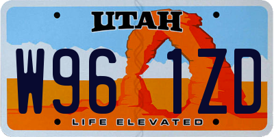 UT license plate W961ZD