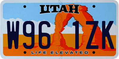 UT license plate W961ZK