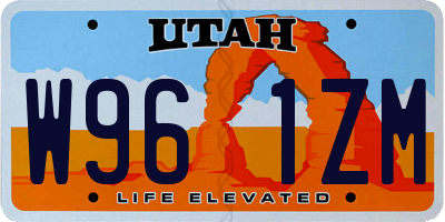 UT license plate W961ZM