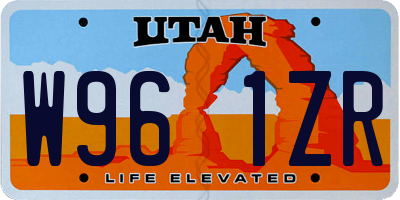 UT license plate W961ZR