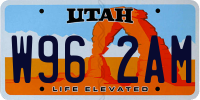 UT license plate W962AM