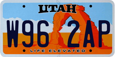 UT license plate W962AP
