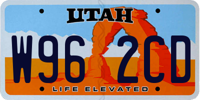 UT license plate W962CD