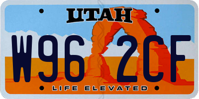 UT license plate W962CF