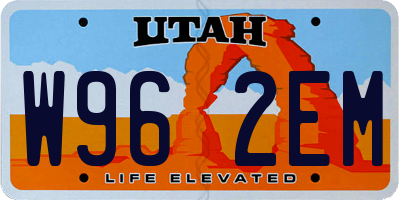 UT license plate W962EM