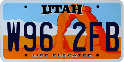 UT license plate W962FB