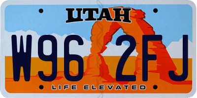 UT license plate W962FJ