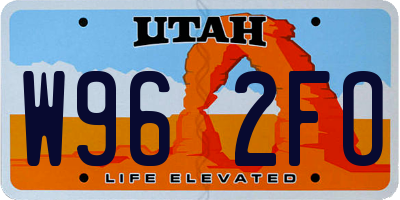 UT license plate W962FO