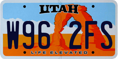 UT license plate W962FS