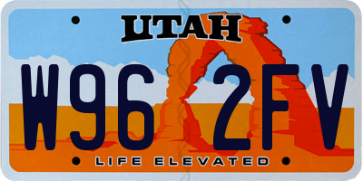 UT license plate W962FV