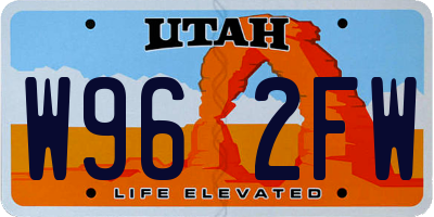 UT license plate W962FW