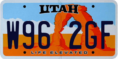 UT license plate W962GF