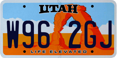 UT license plate W962GJ