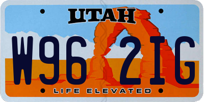 UT license plate W962IG