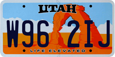 UT license plate W962IJ