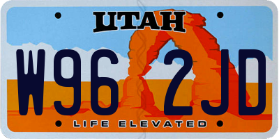 UT license plate W962JD