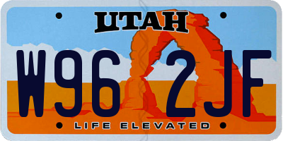 UT license plate W962JF