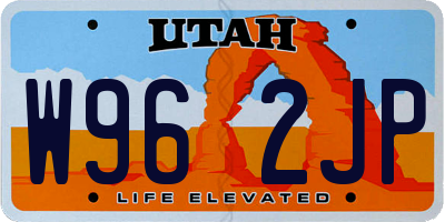 UT license plate W962JP
