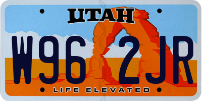 UT license plate W962JR