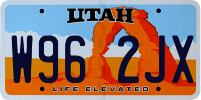 UT license plate W962JX