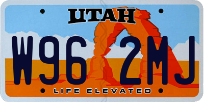 UT license plate W962MJ