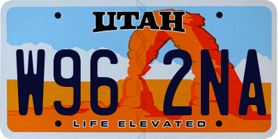 UT license plate W962NA