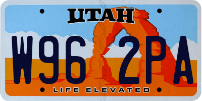 UT license plate W962PA