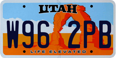 UT license plate W962PB