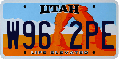 UT license plate W962PE
