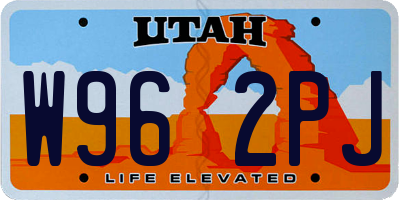 UT license plate W962PJ