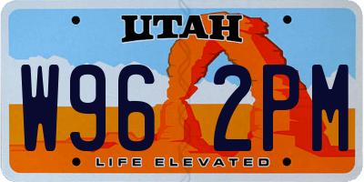 UT license plate W962PM