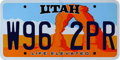 UT license plate W962PR