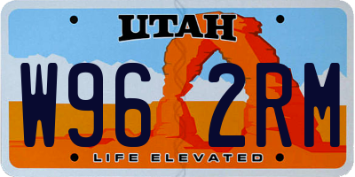 UT license plate W962RM