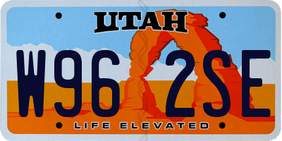 UT license plate W962SE