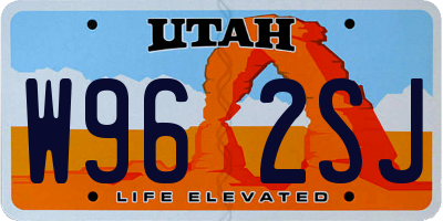 UT license plate W962SJ