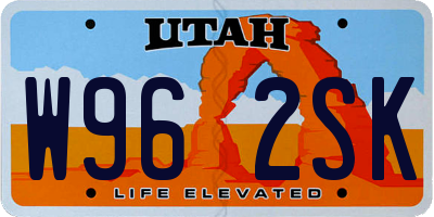 UT license plate W962SK