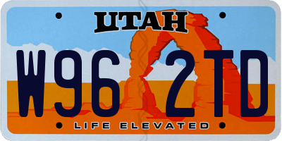 UT license plate W962TD