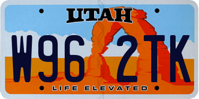 UT license plate W962TK