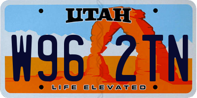 UT license plate W962TN