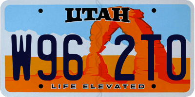 UT license plate W962TO