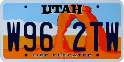UT license plate W962TW