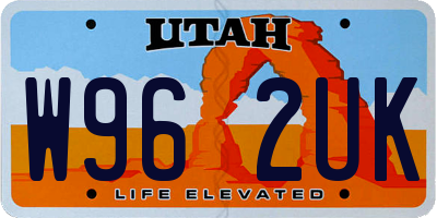 UT license plate W962UK